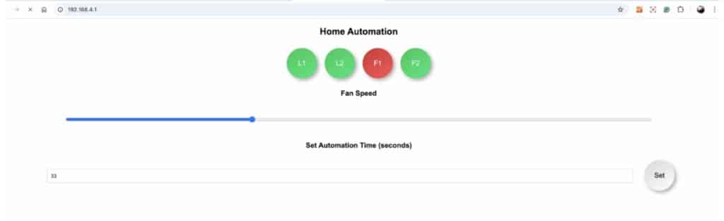 Webpage UI for home automation