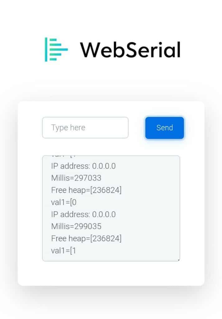 Sensor Data Sending Over Web Serial